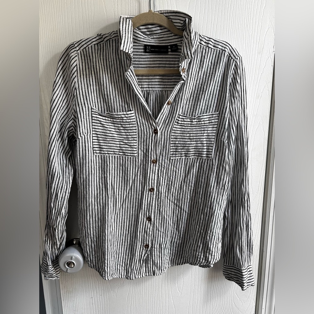 NY & Company Striped linen Shirt